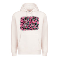Pale Pink pink glitter leopard with heart background Premium Hoodie - OliviaCreatesArt