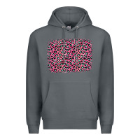 Rock pink glitter leopard with heart background Premium Hoodie - OliviaCreatesArt