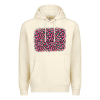 Sandshell pink glitter leopard with heart background Premium Hoodie - OliviaCreatesArt