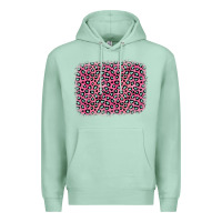 Seafoam pink glitter leopard with heart background Premium Hoodie - OliviaCreatesArt