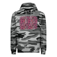 Slate Camo pink glitter leopard with heart background Premium Hoodie - OliviaCreatesArt