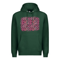 Sports Green pink glitter leopard with heart background Premium Hoodie - OliviaCreatesArt