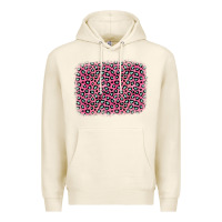 Tofu pink glitter leopard with heart background Premium Hoodie - OliviaCreatesArt