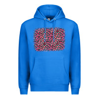 True Royal pink glitter leopard with heart background Premium Hoodie - OliviaCreatesArt