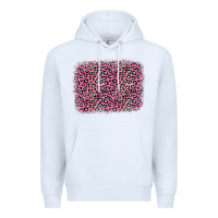 White pink glitter leopard with heart background Premium Hoodie - OliviaCreatesArt