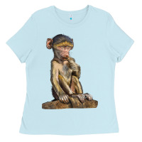 Baby Blue Baby Baboon Illustrations Ladies Tee - LillyAllenDesigns