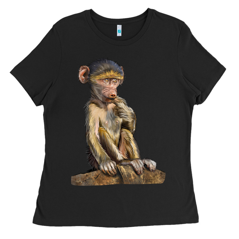 Baby Baboon Illustrations Ladies Tee by LillyAllenDesigns | Teevron