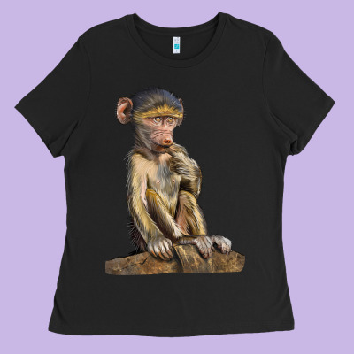 Baby Baboon Illustrations Ladies Tee Designed By Lillyallendesigns