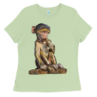 Matcha Baby Baboon Illustrations Ladies Tee - LillyAllenDesigns