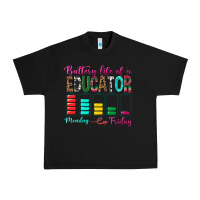 Black Battery Life Of A Educator Urban Heavy Tee - BundleAndBundleShop
