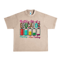 French Oak Battery Life Of A Educator Urban Heavy Tee - BundleAndBundleShop
