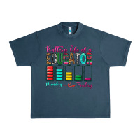 Midnight Navy Battery Life Of A Educator Urban Heavy Tee - BundleAndBundleShop