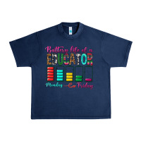 Navy Battery Life Of A Educator Urban Heavy Tee - BundleAndBundleShop