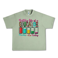 Oil Green Battery Life Of A Educator Urban Heavy Tee - BundleAndBundleShop