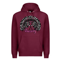 Burgundy racing checkered rainbow Premium Hoodie - JahusDesignShop