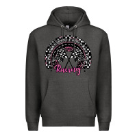Charcoal Heather racing checkered rainbow Premium Hoodie - JahusDesignShop
