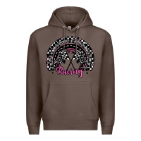 Coffee racing checkered rainbow Premium Hoodie - JahusDesignShop
