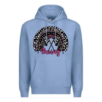 Colony Blue racing checkered rainbow Premium Hoodie - JahusDesignShop