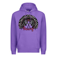 Purple racing checkered rainbow Premium Hoodie - JahusDesignShop
