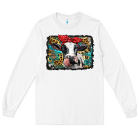 White holstein cow with glitter and leopard background Long Sleeve Tee - BarkalooDesign