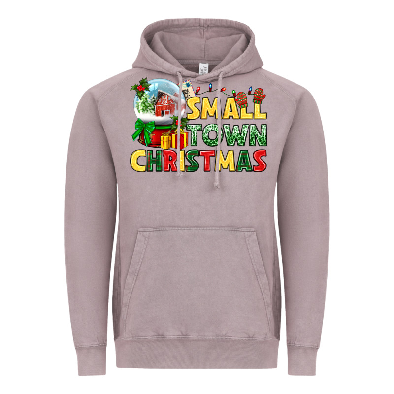 Small Town Christmas Vintage Hoodie by NancyCooperArtShop | Teevron