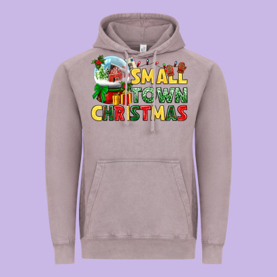 Small Town Christmas Vintage Hoodie Designed By Nancycooperartshop