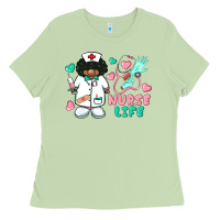 Matcha nurse life afro american nurse Ladies Tee - BarkalooDesign