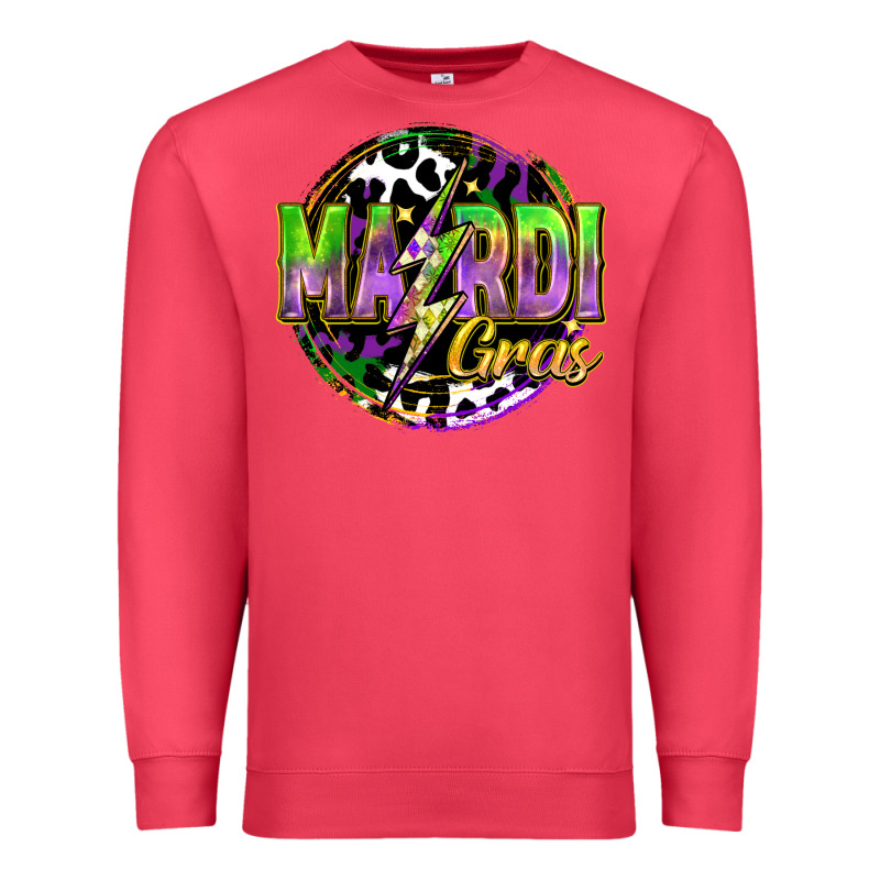 Mardi Gras Lightning Premium Sweatshirt by FaDigitalArtStudio | Teevron