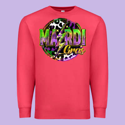 Mardi Gras Lightning Premium Sweatshirt Designed By Fadigitalartstudio
