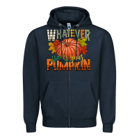 Navy whatever spices your pumpkin Zipper Hoodie - CowGirlArtShop