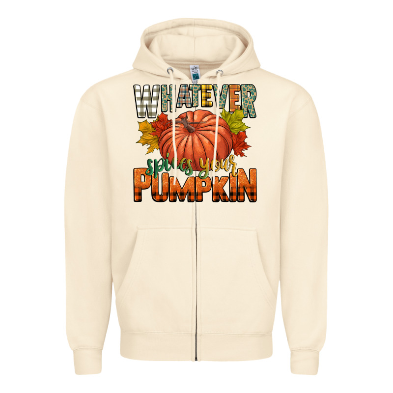 Whatever Spices Your Pumpkin Zipper Hoodie by CowGirlArtShop | Teevron