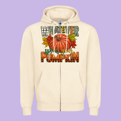 Whatever Spices Your Pumpkin Zipper Hoodie Designed By Cowgirlartshop