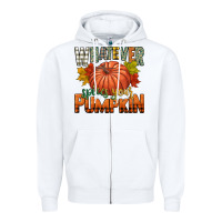 White whatever spices your pumpkin Zipper Hoodie - CowGirlArtShop