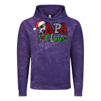 Cloud Purple Papa Claus with christmas lights and mistletoe Vintage Hoodie - NancyCooperArtShop
