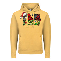Vintage Mustard Papa Claus with christmas lights and mistletoe Vintage Hoodie - NancyCooperArtShop