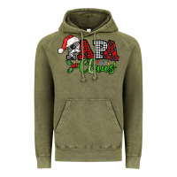 Vintage Olive Papa Claus with christmas lights and mistletoe Vintage Hoodie - NancyCooperArtShop