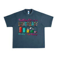 Midnight Navy Battery Life Of A lunch Lady Urban Heavy Tee - BundleAndBundleShop