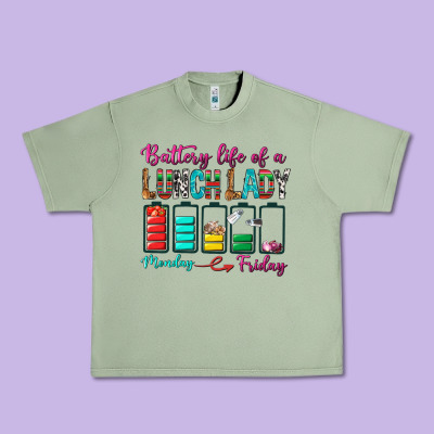 Battery Life Of A Lunch Lady Urban Heavy Tee Designed By Bundleandbundleshop