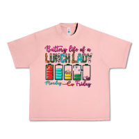 Salmon Battery Life Of A lunch Lady Urban Heavy Tee - BundleAndBundleShop