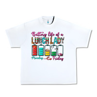 White Battery Life Of A lunch Lady Urban Heavy Tee - BundleAndBundleShop