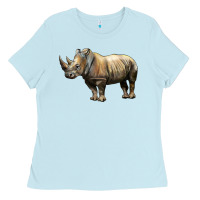 Baby Blue Rhino Illustrations Ladies Tee - LillyAllenDesigns