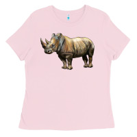 Bubblegum Pink Rhino Illustrations Ladies Tee - LillyAllenDesigns