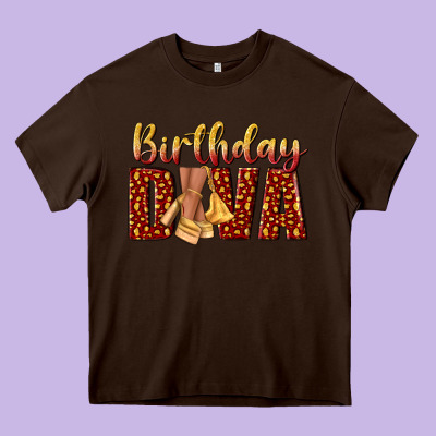 Birthday Diva Heavy Core Tee Designed By Nancycooperartshop
