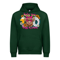Forest Green Holy Cow 100 Days Of School Urban Hoodie - CowhideDigitalArt