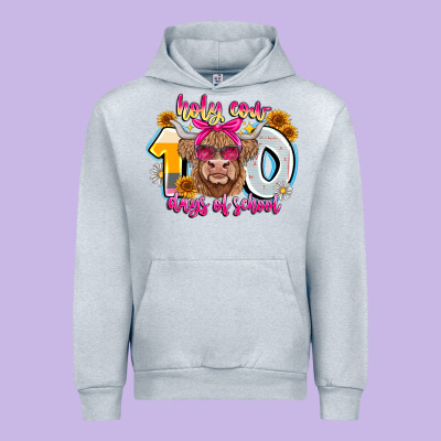 Holy Cow 100 Days Of School Urban Hoodie Designed By Cowhidedigitalart