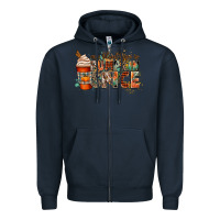 Navy my blood type is pumpkin spice Zipper Hoodie - CowGirlArtShop
