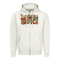 Oatmeal Heather my blood type is pumpkin spice Zipper Hoodie - CowGirlArtShop