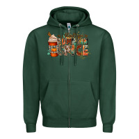 Sports Green my blood type is pumpkin spice Zipper Hoodie - CowGirlArtShop