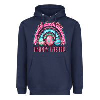 Navy Happy Easter eggs rainbow Heavyweight Hoodie - OliviaCreatesArt