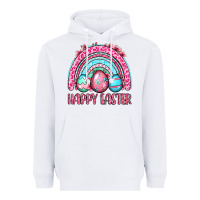 White Happy Easter eggs rainbow Heavyweight Hoodie - OliviaCreatesArt